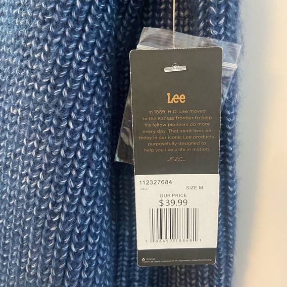 Stripe Cardigan Sweater Long Sleeve Navy/Cream Medium RARE - Picture 7 of 8